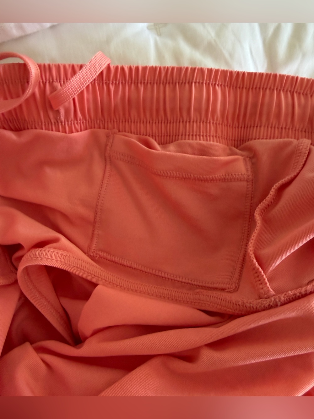 ALO Yoga Coral Pink Athletic Shorts with Black Trim 4 - Picture 4 of 4